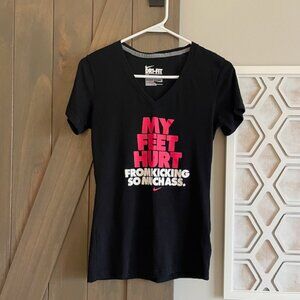 Nike Dri Fit Womens Small Slim Fit Graphic Athletic Tee